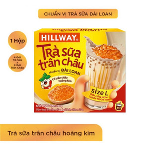 Trà sữa trân châu Hillway ly L ( 4gói bột trà sữa+ 4gói trân châu)/ Ly trà sữa Hillway