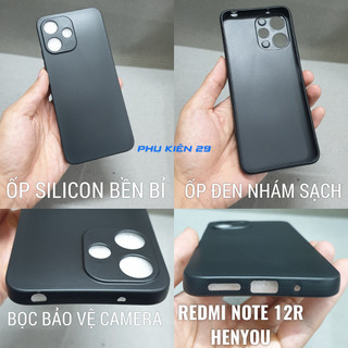 [Redmi Note 12R] Ốp lưng silicon dẻo đen cao cấp Henyou