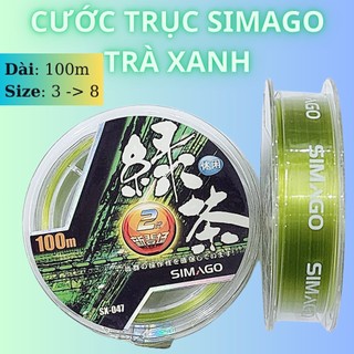Dây Cước câu cá chuyên làm trục Simago Green Tea 100m, dây cước trục simago 100m, dây cước nylon