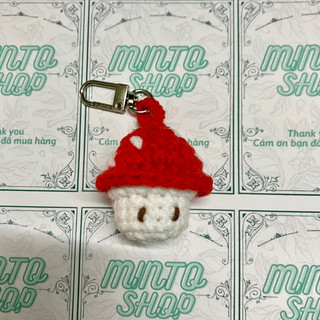 Móc khoá cây nấm mini bằng len