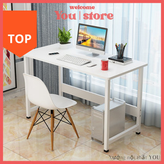 Bàn làm việc, Bàn học sinh viên chân sắt mặt gỗ, Bàn làm việc đa năng có kệ dài 1m, Bàn học mini cao giá rẻ, bàn gỗ đẹp