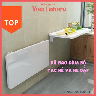 Bàn gấp gọn, Bàn gấp treo tường Dài 60cm 80cm 1m, Bàn gập xếp gọn phòng học, Kệ gấp treo tường nhà bếp, Bàn làm việc gấp