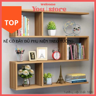 Kệ Treo Tường Dài 80cm x R14 x C75cm, Kệ sách treo tường đa năng, Kệ gỗ decor trang trí phòng đẹp, Giá sách treo tường