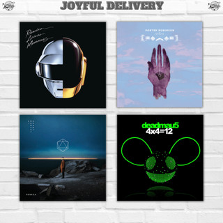 Poster album EDM nhạc điện tử, ảnh dán tường, áp phích treo tường Daft Punk Avicii Jon Hopkins decor bền màu khổ 20x20cm