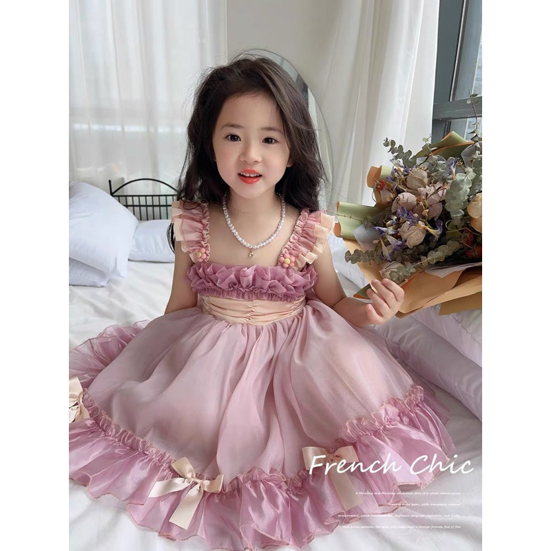 Váy 2 dây chân váy bồng QCCC