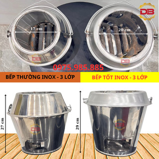 Lò than, bếp than lu quay vịt inox 3 lớp, dành cho lu quay inox, chân cong, lu kính phi 60, 80, 90,100; lu 850, 680 cm