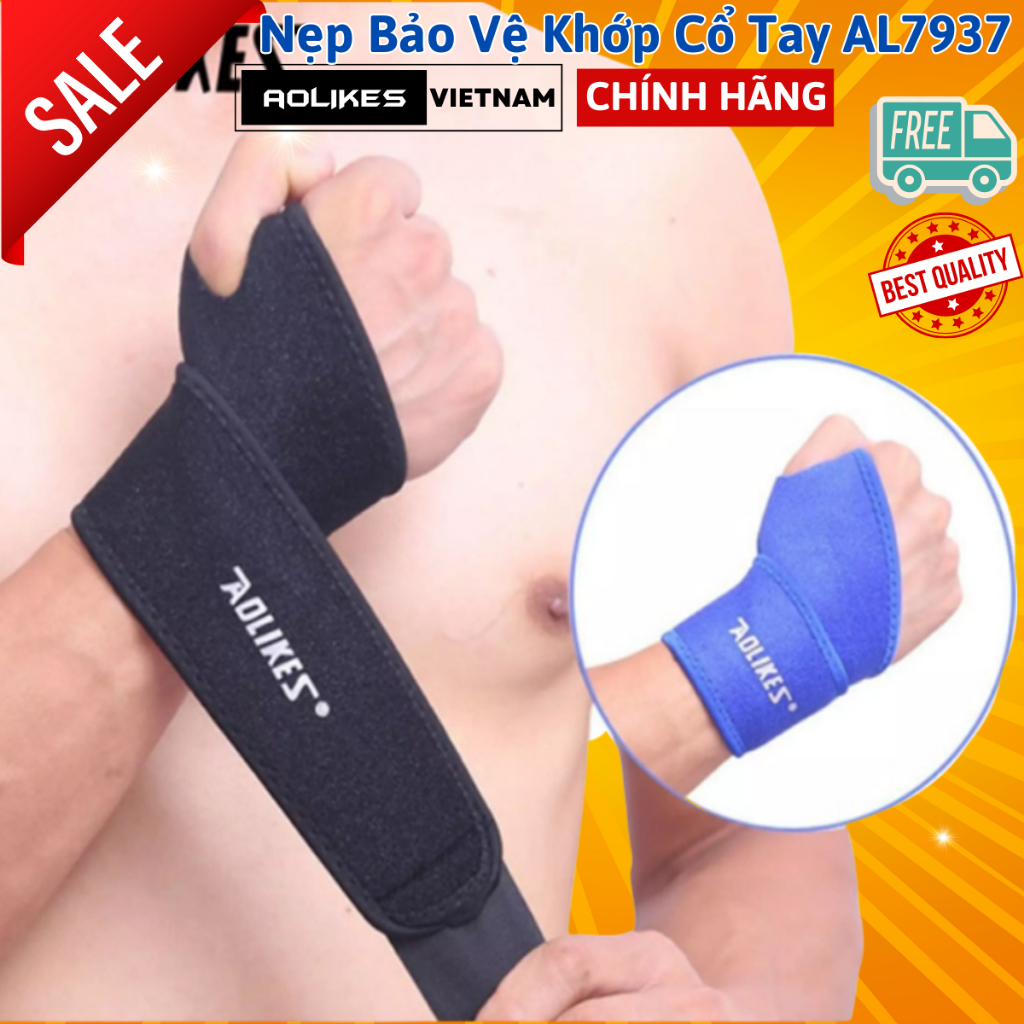 Băng Quấn Bảo Vệ Cổ Tay Hãng Aolikes AL7937 7937- Đai Hỗ trợ Nẹp Khớp Cổ Tay Tập Gym Tập Thể Thao Qu