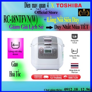 [Toshiba RC-18NTFVN(W)] Nồi cơm điện Toshiba 1.8 lít RC-18NTFV(W) - Toshiba RC-18NTF(W) -Chính hãng Thái Lan
