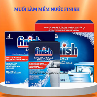 Muối rửa bát Finish 4kg, 2kg,1,5kg,1.2kg làm mềm nước loại bỏ cặn vôi bám chuyên dùng cho máy rửa chén bát