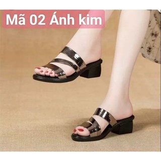 G01 & g02 - dép cao gót elisa ánh kim, ánh vàng, đen , thời trang nữ - 3 & 5 phân