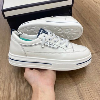 Giày bata trắng nữ đế cao 4 phân mẫu đơn giản form đẹp