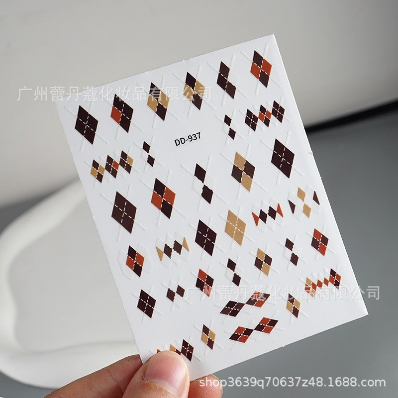 Sticker Dán Móng Kẻ Ca Rô