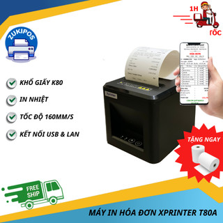 Máy in hoá đơn in bill k80 xprinter t80a siêu rẻ bảo hành 12 tháng - zukipos