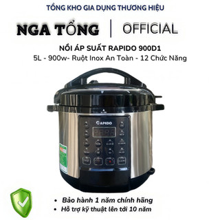 Nồi Áp Suất Rapido, Nồi Áp Suất Điện, 900D, 900D1, 1000M, 5L 900w-1000w, Ruột Inox An Toàn