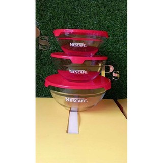 Bộ 3 thố thủy tinh có nắp đậy chắc chắn
