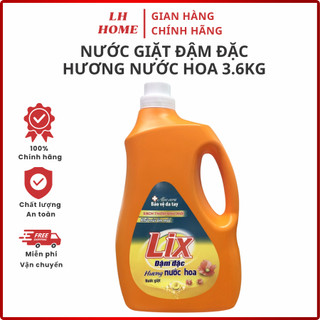 Nước giặt lix đậm đặc hương nước hoa 3.6kg - sạch thơm như mới ngh10 - nước giặt chai - lh home