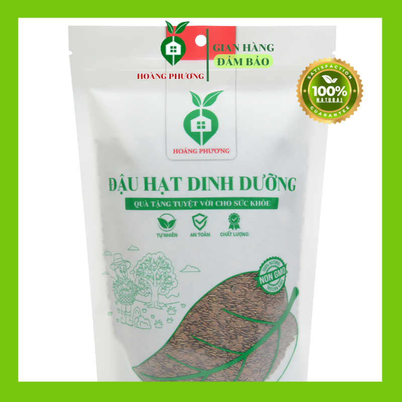 Hạt Lanh Nâu Sống Đắp Mặt Nạ Ủ Tóc Có Thể Rang Ăn Được Hữu Cơ Hoàng Phương - Hạt Ngũ Cốc Dinh Dưỡng 500G
