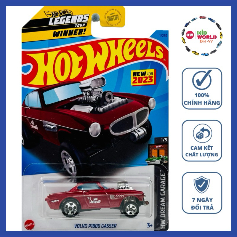 Xe mô hình Hot Wheels basic Volvo P1800 Gasser HKJ94.