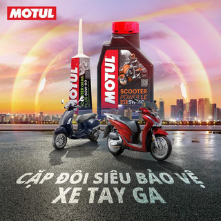 Combo Nhớt Motul Scooter Power LE 5W40 800ml + Láp Motul Scooter Gear Plus 80W90 120ml
