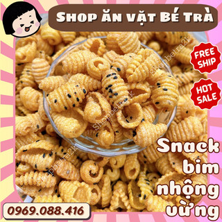 (Tặng kèm 1 gói hình đùi gà) Snack bim nhộng vừng, đồ ăn vặt |gói 250gr|