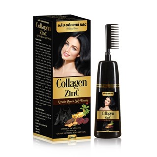 Dầu Gội Phủ Bạc Thảo Dược (Màu đen) Sun Hair Collagen Nano ỎRGANIC 200ml - Gội Là Đen Nhuộm Tóc Tự Tin Sau 9 Phút New