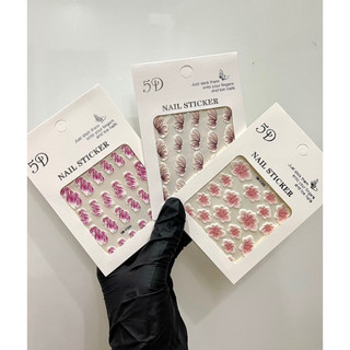 Sticker miếng dán móng hoa nổi 5D trang trí nail