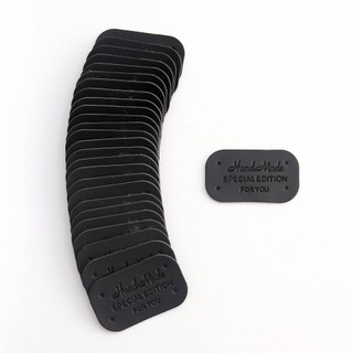 miếng da in handmade tag miếng da dán khăn mũ quần áo