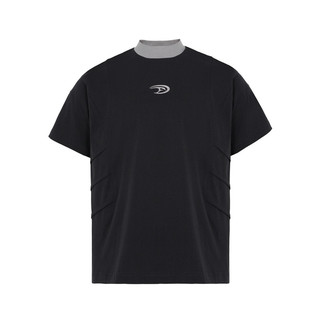 Áo thun nam nữ ringer logo pleated dark grey tee- chính hãng frsc