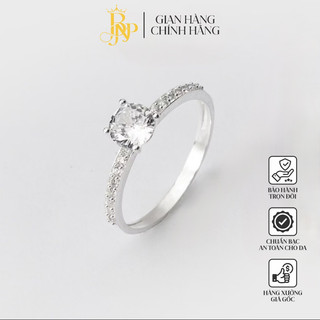 Nhẫn ổ đá 1 hàng xinh xắn,bạc BNP