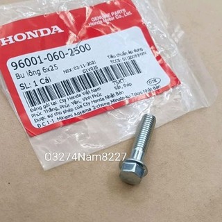 Ốc, bu lông 6x25 nắp cánh bướm DREAM ,WAVE, FUTURE....  zin honda