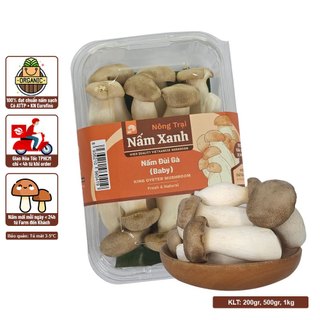 [HCM] Nấm Đùi Gà Baby Tươi 200gr 500gr Loại 1 Thân Nhỏ - Nấm Xanh