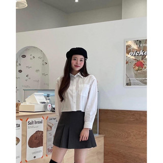 [Whoau chính hãng] Áo sơ mi croptop