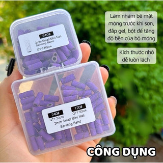 Đầu mài giấy nhám tím mini,đầu mài móng nhám,giấy nhám tím