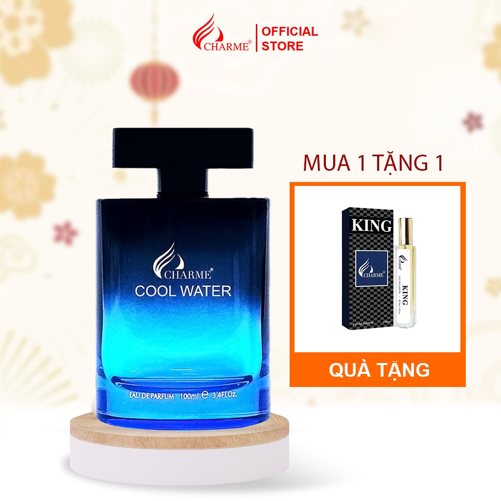 Nước hoa nam chính hãng CHARME Cool Water cao cấp lưu hương lâu trên 8 giờ hương thơm mạnh mẽ thanh lịch chai 100ml