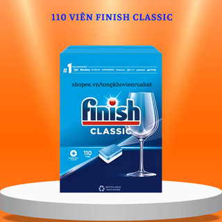 Viên rửa bát finish Classic 110 viên dòng sản phẩm thông dụng, tiết kiệm rửa cực sạch dùng cho máy rửa bát máy rửa chén.