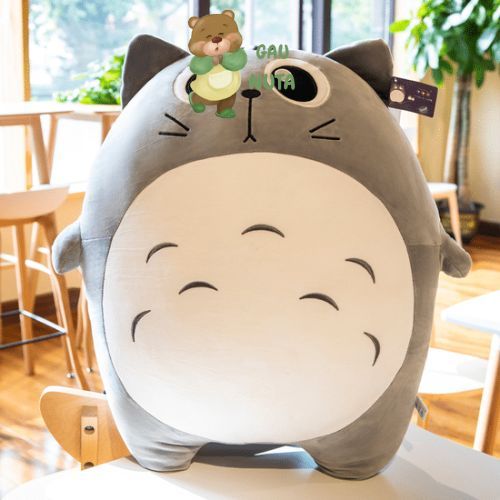 Gấu Bông Mèo TOTORO Xám Ngồi Cao Cấp NUTA