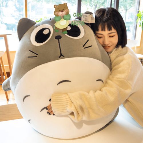 Gấu Bông Mèo TOTORO Xám Ngồi Cao Cấp NUTA