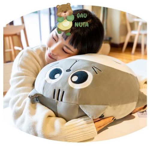 Gấu Bông Mèo TOTORO Xám Ngồi Cao Cấp NUTA