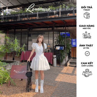 Remmus - Daphne Dress | Đầm tiểu thư tay bồng chiết eo cho nữ