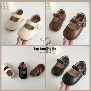 Giày búp bê da mềm bít mũi cho bé sơ sinh đầy tháng đế siêu mềm chống trượt phong cách Hàn Quốc quai dán/giày tập đi