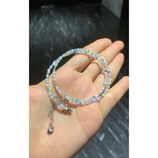 Vòng tay - vòng cổ pha lê thủy tinh màu xanh biển nhạt lấp lánh - 1,5mm