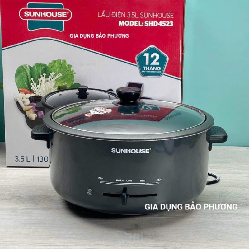 Nồi Lẩu Điện Sunhouse 4523 4524 3,5lít