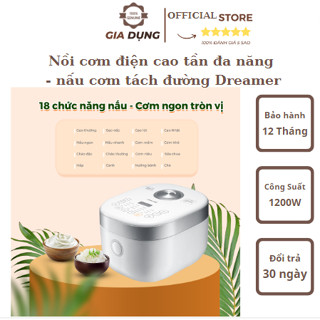 Nồi cơm điện cao tần DREAMER 1.8L,18 chức năng, lồng nồi hợp kim gang, tách giảm đường, BH 12 tháng