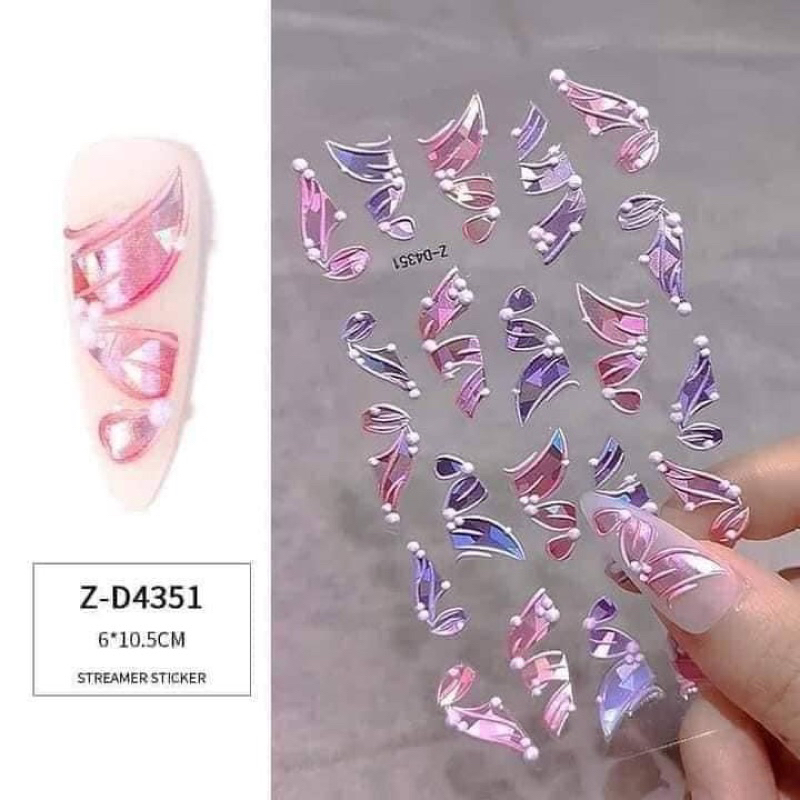 Sticker miếng dán móng hoa nổi 5D trang trí nail