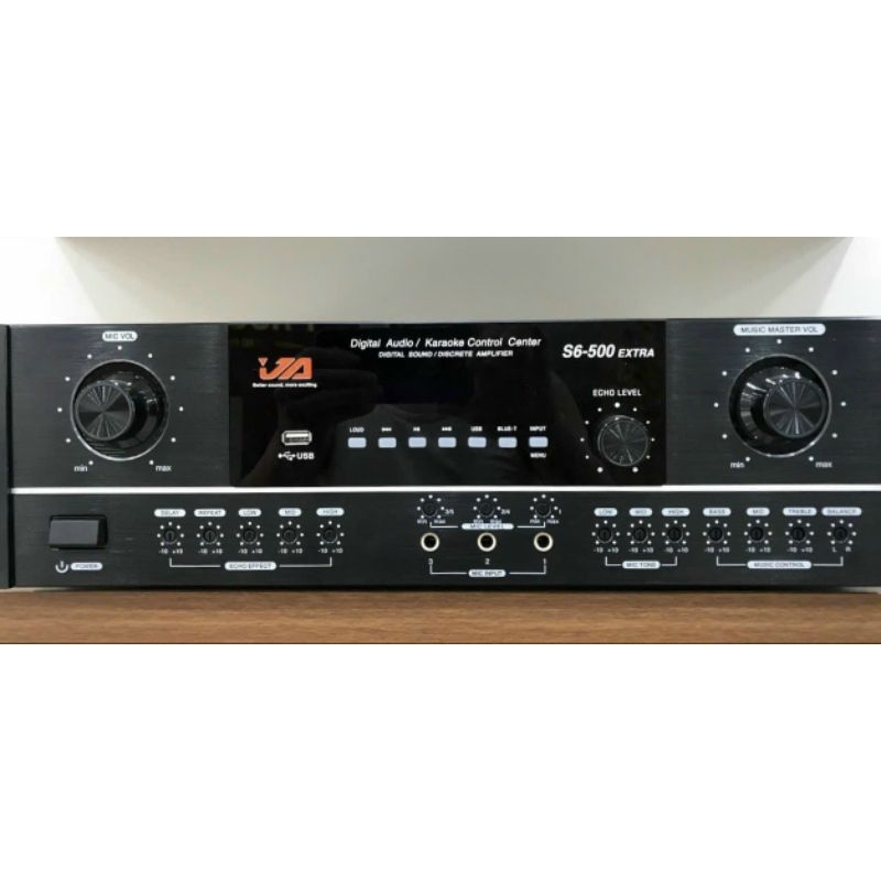 Âm ly Amply, đẩy liền vang JA S6 500 Extra, 22 sò, có  bluetooth,USB, Line, optical ....chống hú mic