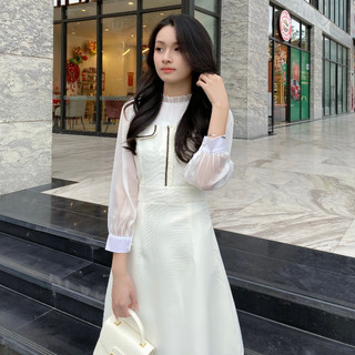 Váy dạ tweed thiết kế 2 lớp chính hãng Deloga