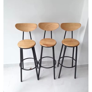 Ghế quầy bar gỗ, cao 75 mặt tròn 30cm
