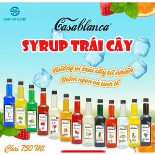 Siro Casablanca 750ml hương trái cây dùng pha chế, làm rau câu có mẫu thử 100ml