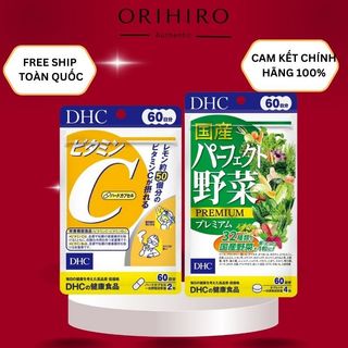 Combo vitamin c dhc 120 viên & rau củ dhc 240 viên nhật bản tiêu hóa, giảm mụn. tăng đề kháng
