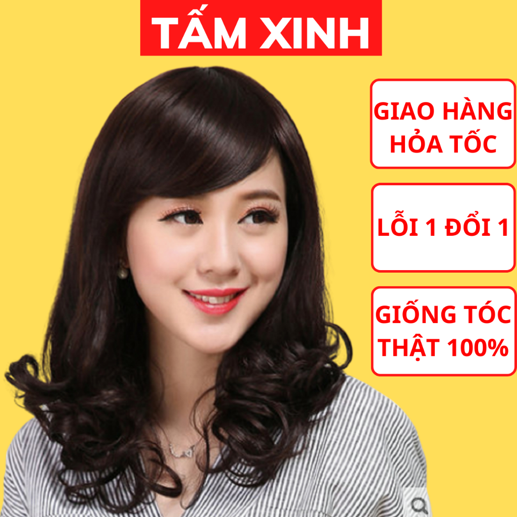 Tóc giả nguyên đầu trung niên dành cho người già, người ít tóc dùng che hói phủ bạc tạo kiểu tóc - M1